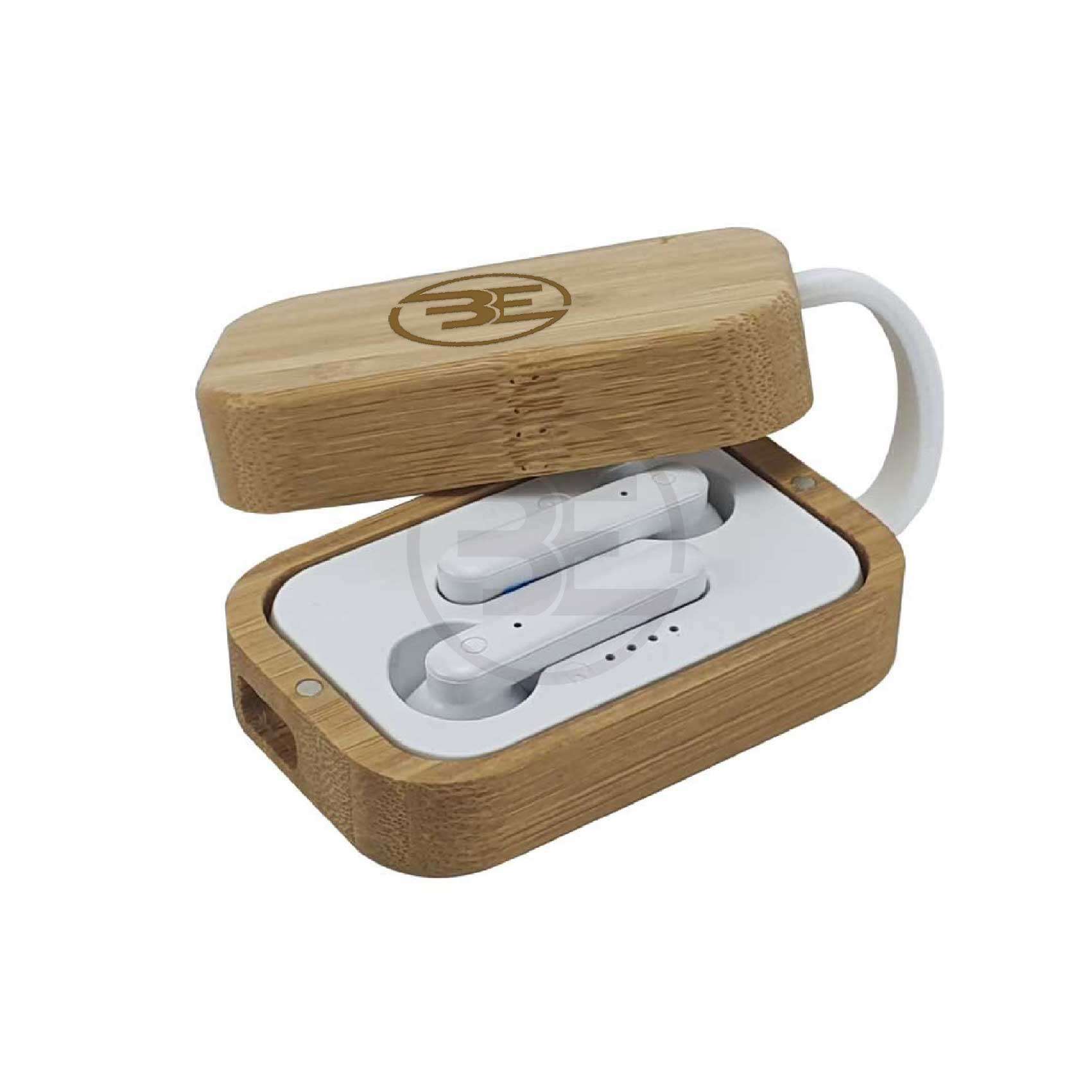 Bluetooth Earbuds With Bamboo Case