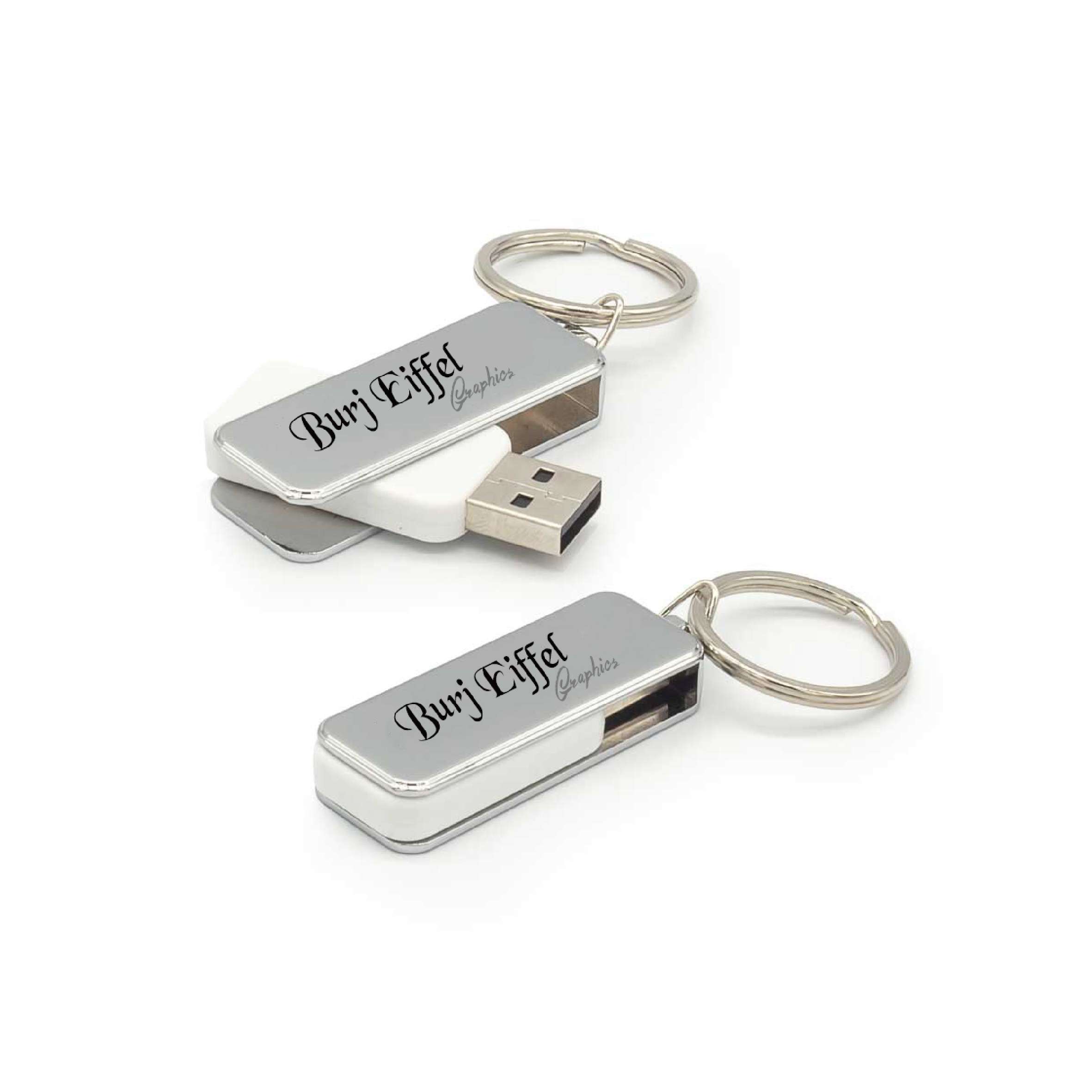 Key chain with Metal Swivel USB