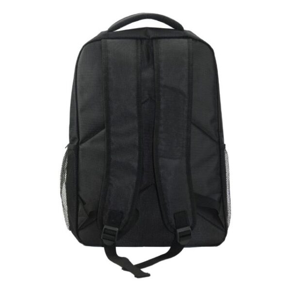 black 1680d polyester backpack back view