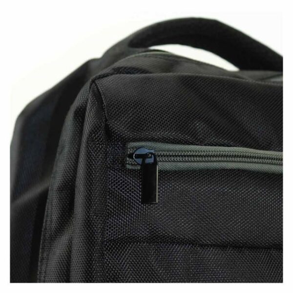 black 1680d polyester backpack zipper view