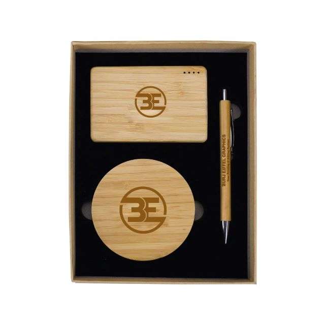 Bamboo Tech Gift Set in Eco-Friendly Kraft Box