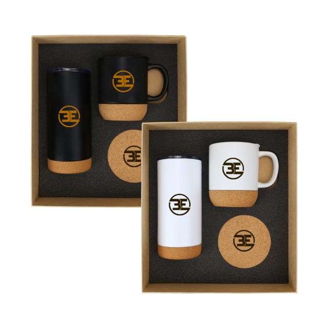 Eco-Friendly Drinkware Gift Set in Cardboard Box