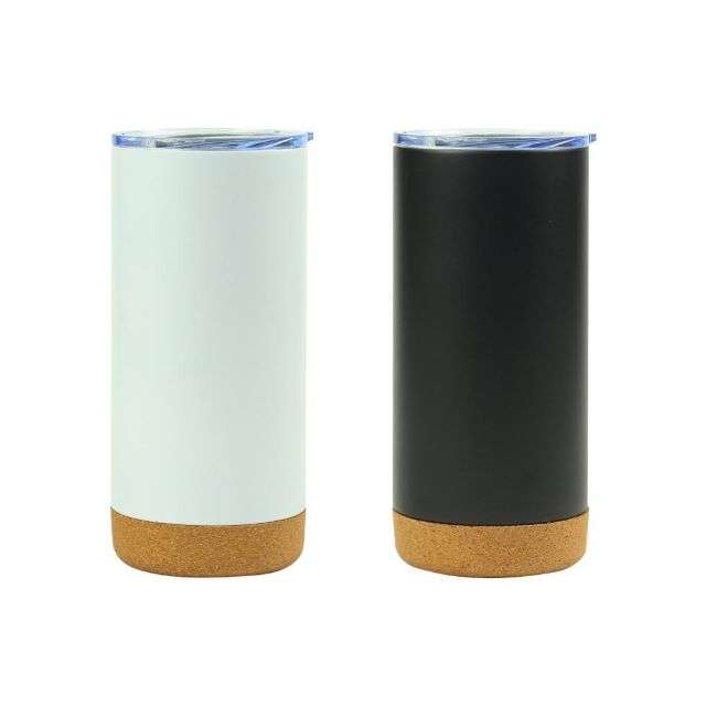 Travel Tumbler with Cork Base 450ml Stainless Steel 