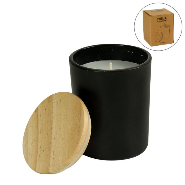 Scented Candle in Glass Bottle with Bamboo Lid